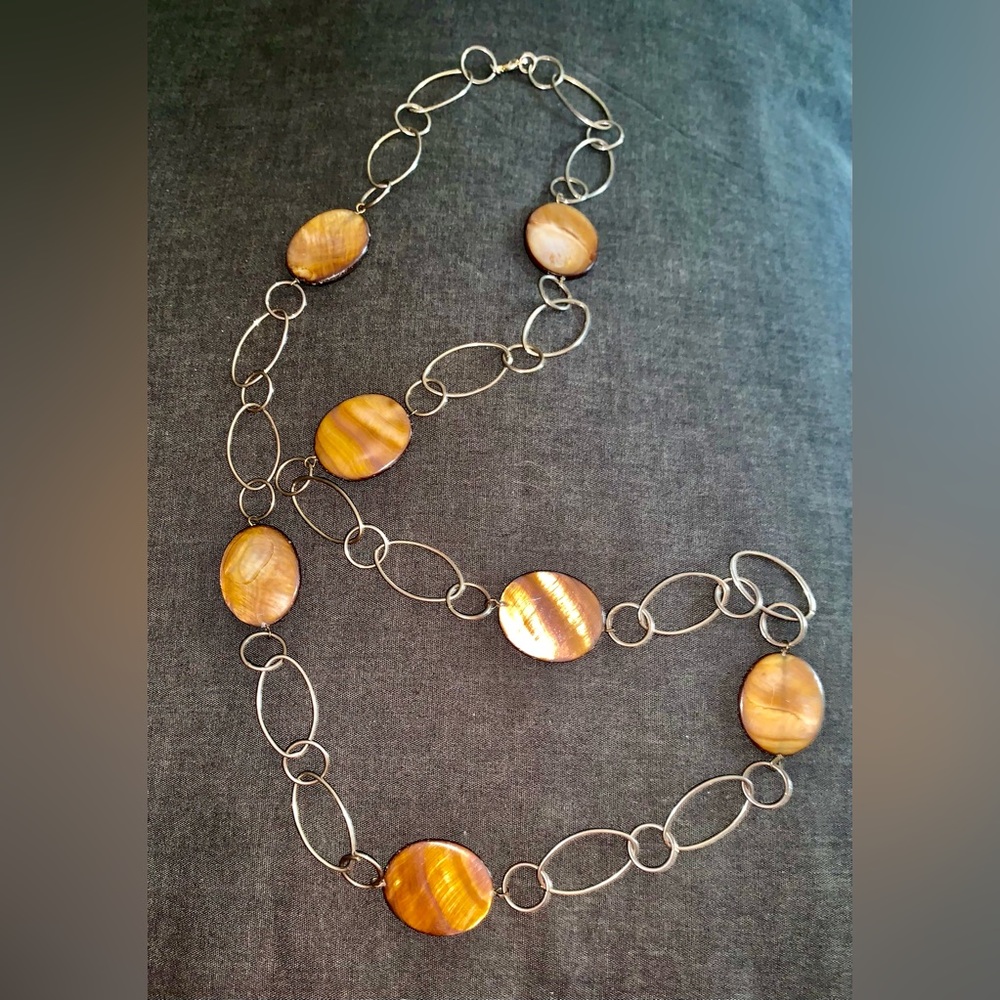 Nice chain with wood tone accent Necklace